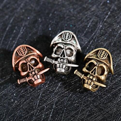 Retro Umbrella Rope Beads Accessories Environmental Protection Electroplating Pirate Skull For Handmade DIY Bracelet Parts