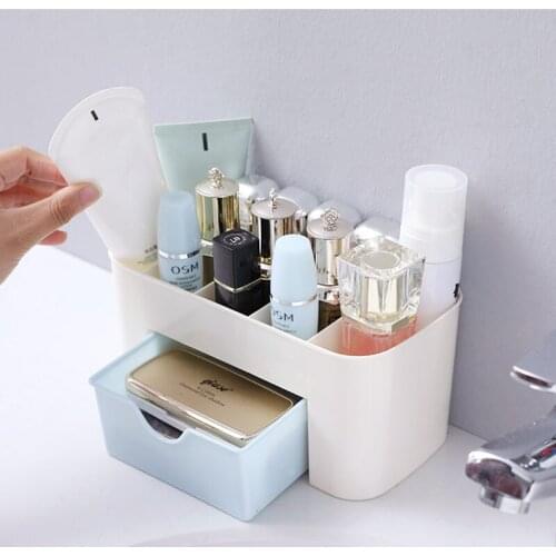 Drawer cosmetic storage box plastic finishing box multifunctional desktop jewelry skin care product compartment