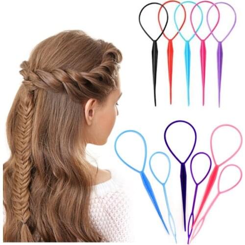 2Pcs Magic Hairpins Twist Styling Tools DIY Hair Dtyling Bun Clip Women Ponytail Hair Styling Accessories Hairstyle Girls