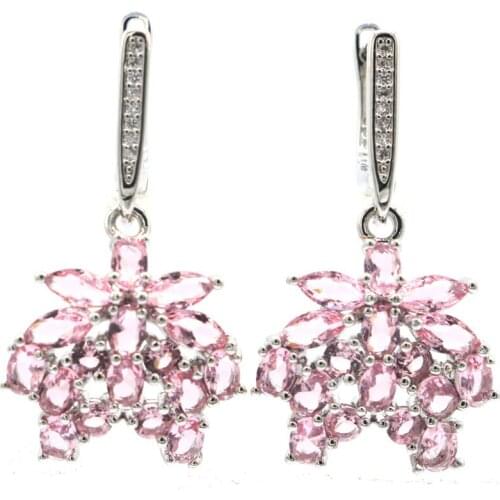 20x10mm Multi Color Created Tourmaline Tanzanite Peridot Aquamarine For Women Wedding Silver Earrings