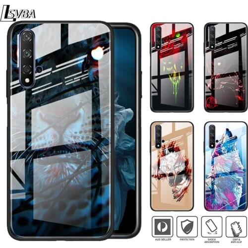 Animal Totem Wolf Lion For Honor 30 20 10 9X 8X Pro Plus Lite Tempered Glass Hot New Shell Luxury Cover Phone Case