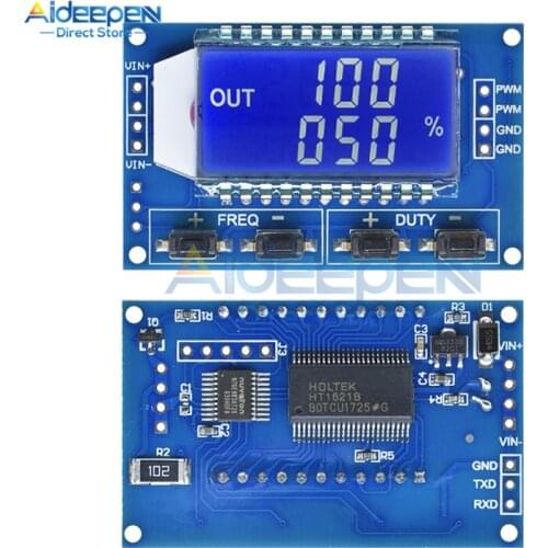 1 Channel Signal Generator PWM Pulse Frequency Duty Cycle Adjustable Module LCD Display 1Hz-150Khz 3.3V-30V PWM Board Module
