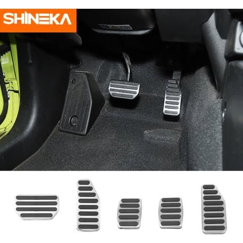 SHINEKA Stainless steel Accessories For Suzuki Jimny 2019+ Car Accelerator Brake Foot Pedals Covers For Suzuki Jimny 2019-2020