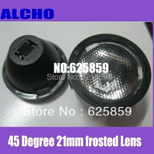 Free shipping 10Pcs x 45 Degree 21mm frosted Lens For Cree XPE XPG XTE LED