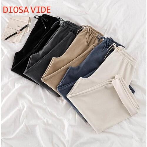 Pants womens summer 2020 new Korean version was thin high waist drape wide-leg wild student casual straight pants trend