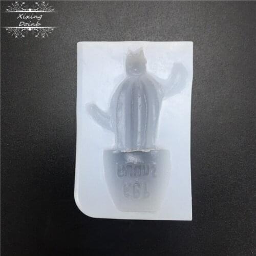 Resin mold DIY cactus potted shape silica gel mold cake decoration tool hand craft ornament pendant Decoration tool