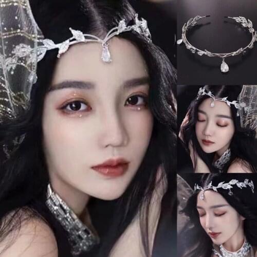 Crystal Crown Luxury Fashion Teardrop Forehead Decorative Bridal Tiaras Crown Vintage Pageant Prom Hair Accessories