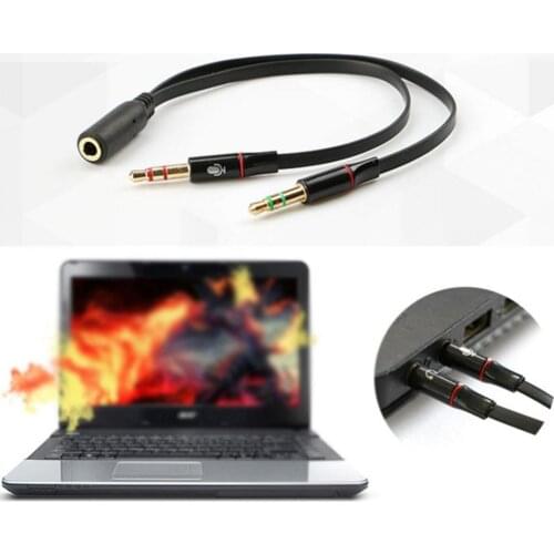 2 in 1 3.5mm Stereo Audio Headphone Jack Male to Female Headset Earphone Mic Y Splitter Cable Adapter Connector for Mobile Phone