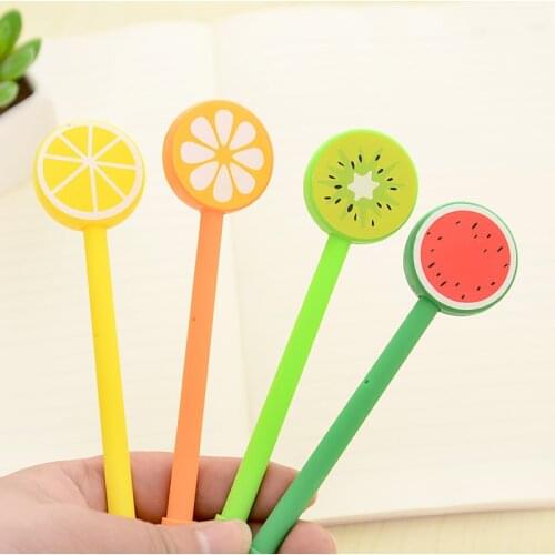 1 PCs Korean Stationery Creative Cute Round Fruit Lollipop Black Neutral Pen South Korea Stationery Pen for School Tools