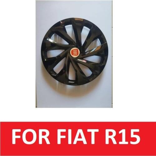 Car Wheel Rim Cover R15 Piano Bright Black Hub Flexible Caps For Fiat Tipo Egea 15 inch 4pcs/set With Emblem