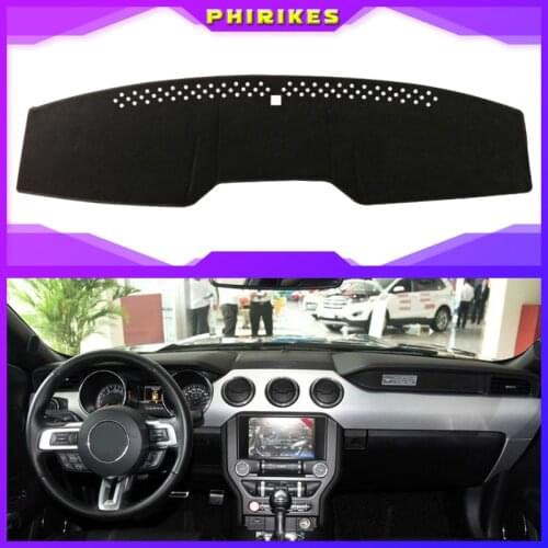 For Ford Mustang 2015 2016 2017 2018 Dashboard Mat Cover Dashmat Pad Sun Shade Instrument Protect Carpet Car Styling Accessories