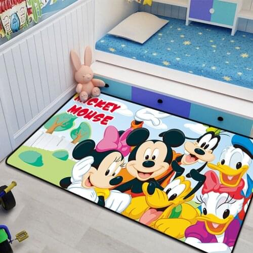 Disney Mickey and Minnie Waterproof Door Mat Cartoon Cute Kitchen Rugs Bedroom Carpets Decorative Stair Mats Home Decor Crafts