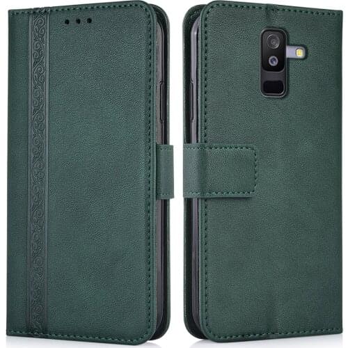Wallet Leather Case for Samsung Galaxy A6+ 2018 A605 A605F SM-A605FN Back Cover Phone Flip Case for Samsung A6 Plus 2018 Case