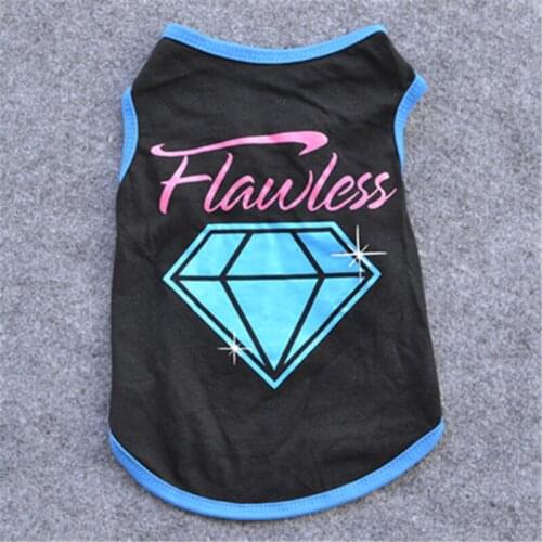 Blue Diamond Pattern Summer Dog Clothes Pet Products Dog Accessories Chihuahua Clothes Puppy Summer Clothes Black Small Dog Vest