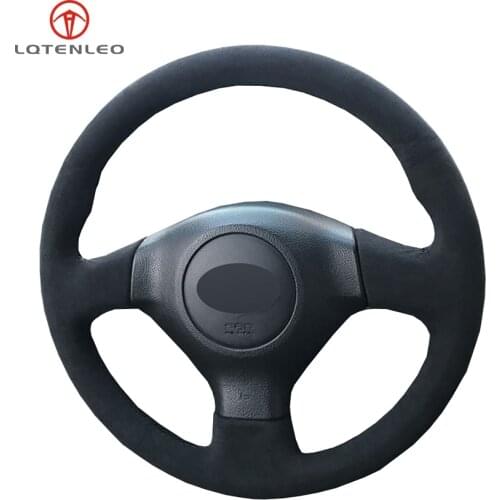 LQTENLEO Black Suede DIY Car Steering Wheel Cover For Subaru Legacy Forester Outback Impreza WRX 2003-2007 Saab 9-2X 2005 2006