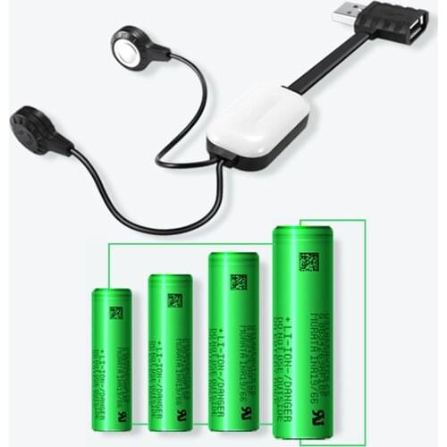 Magnetic USB Battery Charger Adapter connector for 26650 26700 25500 18650 17670 Li-ion Battery Charging Cable Emergency Charger