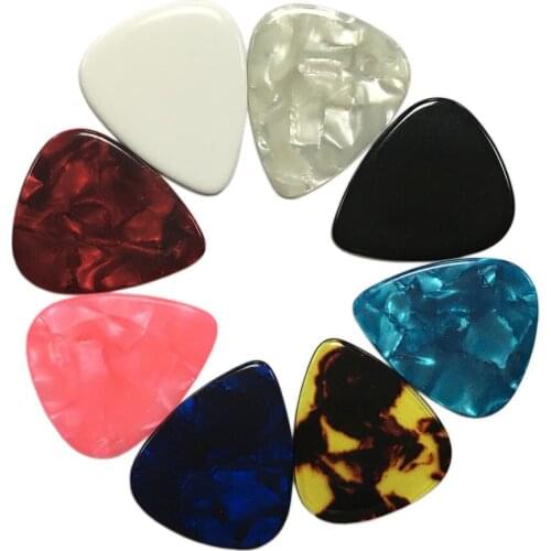 Lots of 100pcs Heavy 1.5mm Celluloid Guitar Picks Plectrums Assorted Colors Mixed