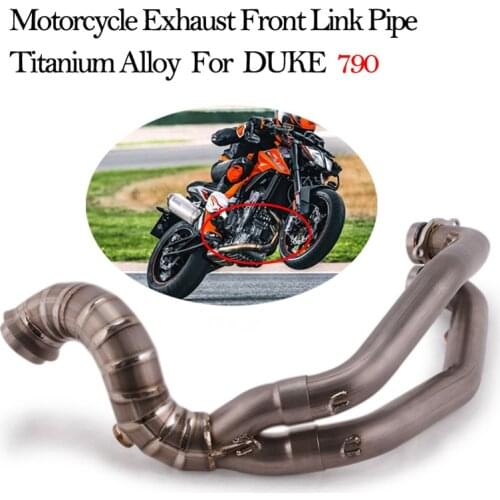 Slip On Motorcycle Exhaust Escape Modified Muffler Manifold Titanium Alloy Moto Front Middle Link Pipe For DUKE790 790 duke790