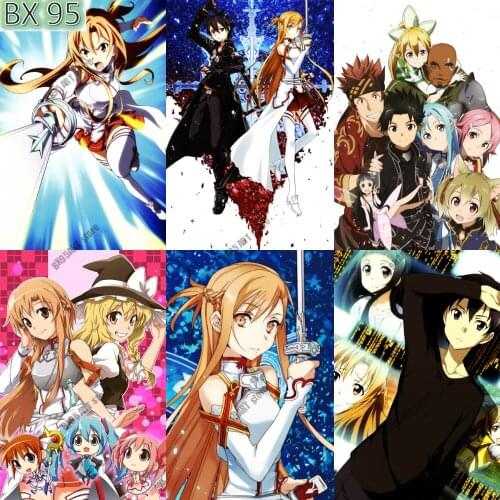 Anime Diamond Painting Sword Art Online Cross Stitch Kits Full Drill Embroidery Diamond Mosaic Cross Stitch Kits Home Decor