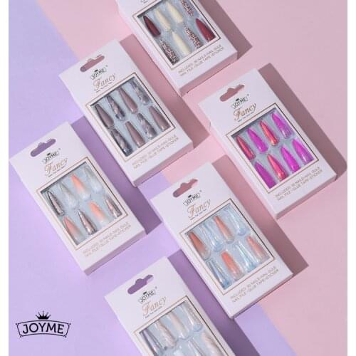 30 Pcs Fake Nails Extension Ballet Nail Tips Press On Nails full cover Fingernails Fancy Sculpted Nails