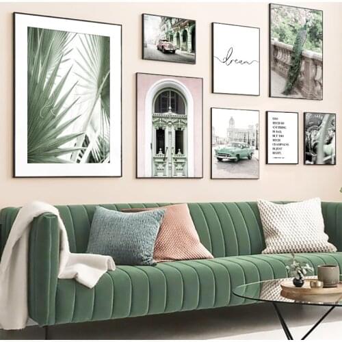 Nordic Landscape Poster Canvas Painting Nature Leaf Wall Art Car Print Decorative Pictures for Living Room Home Decor