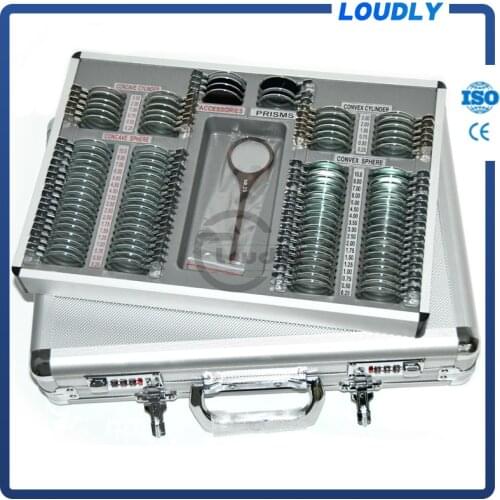 Loudly brand 104 pcs Optical Trial Lens Set Metal Rim Aluminium Case + Free Trial Frame Gift JSQ-104
