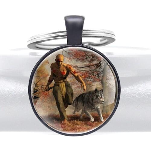 New Arrival Hunting Design High Quality Glass Dome key Chains Men Women Key Ring Jewelry Gifts