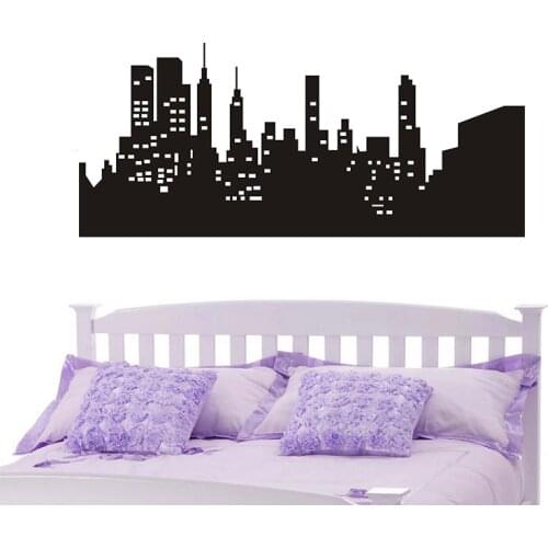 POOMOO Wall Decor Wall Decal New York City NYC Skyline Cityscape Travel Vacation Destination 4 Sizes