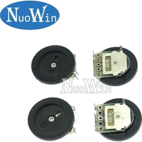 10pcs Double Gear tuning potentiometer B502 5K ohm 5Pin 16*2mm Dial Taper Volume Wheel Potentiometer
