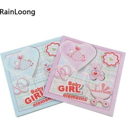 [RainLoong] Printed Baby Girl Elements Paper Napkins Tissue Printed Napkin Decoration 33CM*33cm