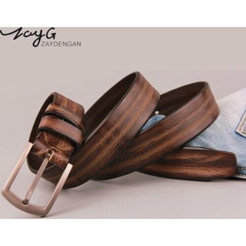 ZAYG designer belts men high quality genuine leather belt luxury men fashion Strap male Jeans for man cow belt men pin buckle