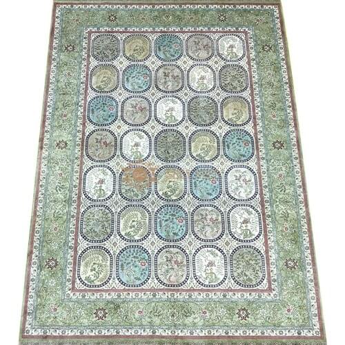 Seeykeep™ 6x9ft Pure Silk Handknotted Oriental Traditional Persian Rug-SK3036125