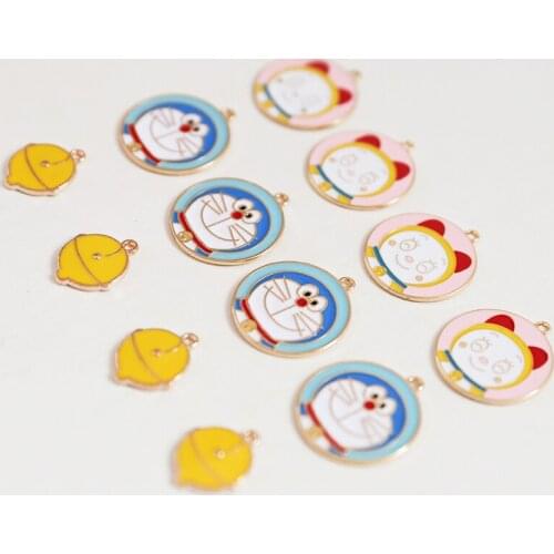 6pcs 2020 New Cute Earrings for Men and Women Cartoon Animal Lovely Alloy fun cat diy jewelry earring key bag pendant material