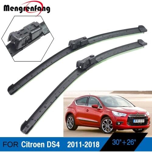 For Citroen DS4 Car Front Windscreen Wiper Blades Soft Rubber Wiper Push Button Arms 2011 2012 2013 2014 2015 2016 2017 2018