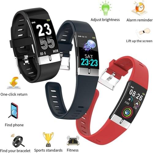 E66 Smart Watch Bluetooth 4.0 USB Charging Multi-sport Watch Bracelet 1.08inch ECG Temperature Monitoring Band IP68 Waterproof