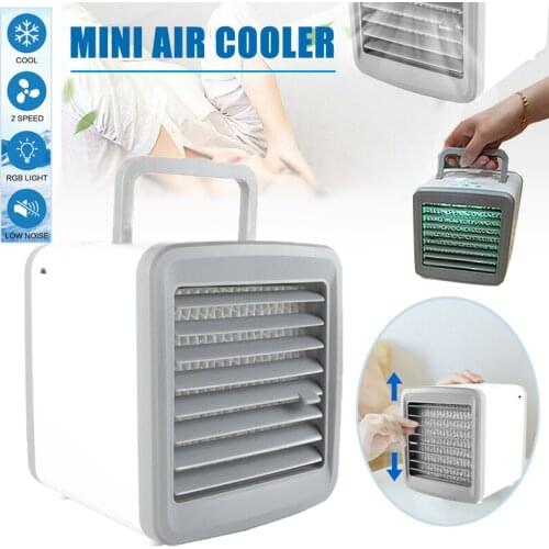 USB Mini Desktop Air Conditioner Portable Cooler Multi-function 4 in 1 Desk Fan/Mood Light/Air Humidifier/Air Cooler Accessories