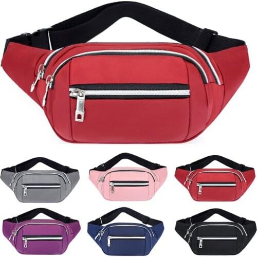 Waterproof Waist Bag Casual Functional Money Phone Pouch Belt Bag Purse Canvas Hip Bags Fanny Pack for Women Cross Body Bag