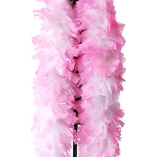 200g Wholesale Turkey Feathers Boa Bicolor Feather shawl for wedding dress making decoration plumes Crafts