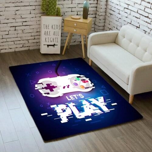 3D Living Room Carpets Game Console Boys Bedroom Rug Decor Kitchen Carpet Soft Non-slip Children Play Floor Area Rug Doormat