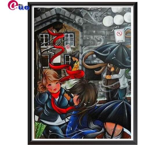 DIY Diamond Painting Kits Full Round Drill 5D DIY Diamond Painting Cartoon Fat Lady 5D Embroidery Cross Stitch Home Decor Gift