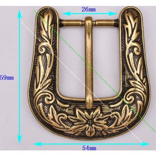 Antique Brass Western Flower Engraved Prong Pin Tongue Leathercraft Saddle Tack Belt Buckle Replacement Fits 1 Inches
