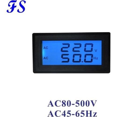 YB5130DVF AC Voltmeter 80-500V Frequency Meter 45-65 Hz LCD Digital Voltage Meter Herz Tester AC Volt Panel Meter Voltage Gauge