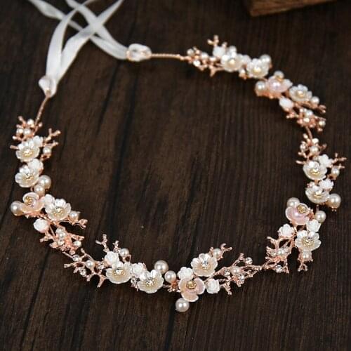 Flower Bride Hair Accessories Crystal Flower Headbands Wedding Hair Jewelry Rhinestone Wedding Crowns and Tiaras