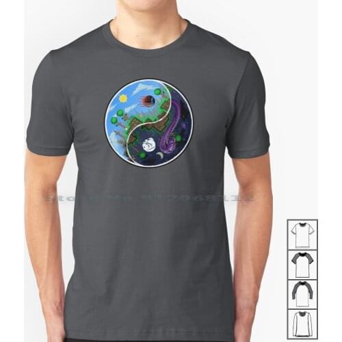Terraria-Indie Game T Shirt 100% Cotton Terraria Moon Lord Base Journey Update Armor Weapon Lava Guide Tips Npc World Battle