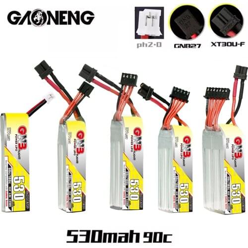 Gaoneng GNB 530mAh 1S-3.8V 2S-7.6V 3S-11.4V 4S-15.2V 6S-22.8V HV 90C/180C Light Weight Lipo Battery For FPV Drone Rc Helicopter