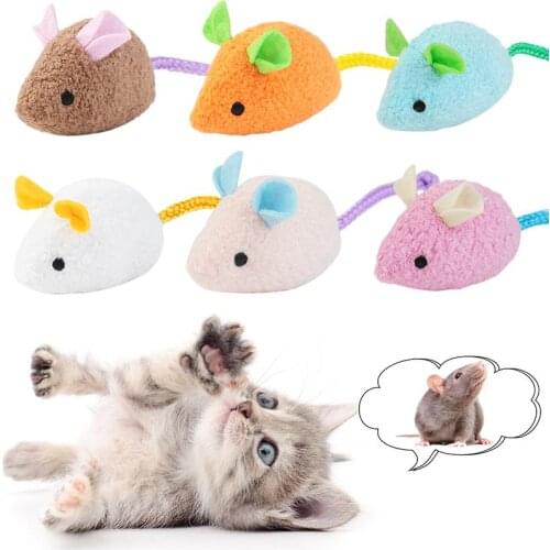 6PCS Cat Mouse Toy Realistic Kitten Chewing Toy Catnip Cat Interactive Kawaii Plush Pet Bite Toy Attractive Pet Supplies