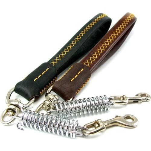 50cm Dog Leather Leash Tough and Durable Short Traffic Dog Leash Super Soft Leather Lead Dog Training Leash for Medium Large Dog