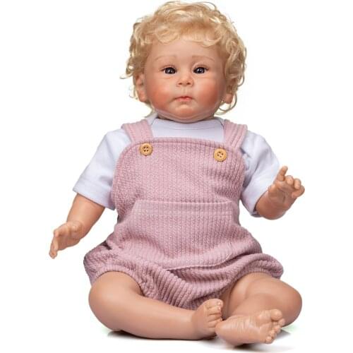 Boneca Bebe Reborn Doll 58CM Reborn Huxley Doll with Rooted Blond Hair children gift toy silicone vinyl dolls