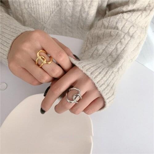 Minimalist Knotting Cross Open Finger Ring 925 colour Gold Color Ring For Women Accessories Gift