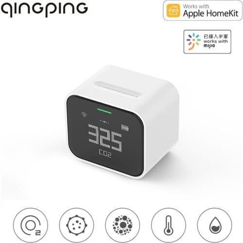 Qingping Air Monitor Lite CO2 PM2.5 PM10 Temperature Humidity Detector Touch Operation Work For Mi home App HomeKit Rechargeable